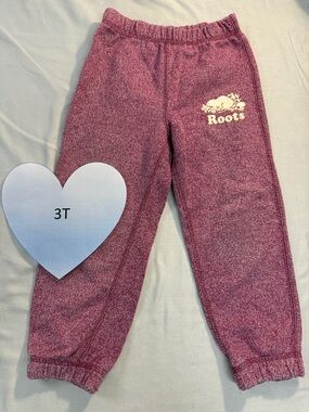 Roots - Kids Pink Heather Joggers/Sweatpants